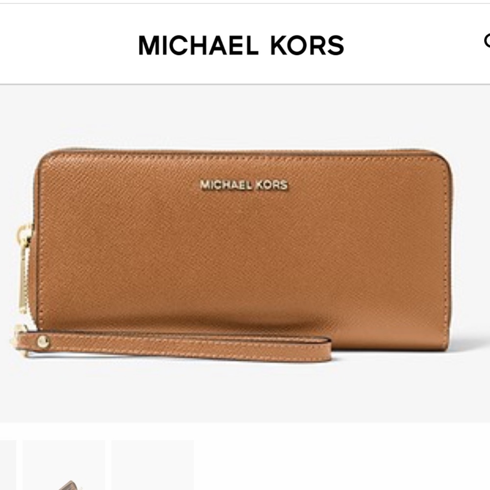 Michael Kors Leather Continental Wristlet Wallet